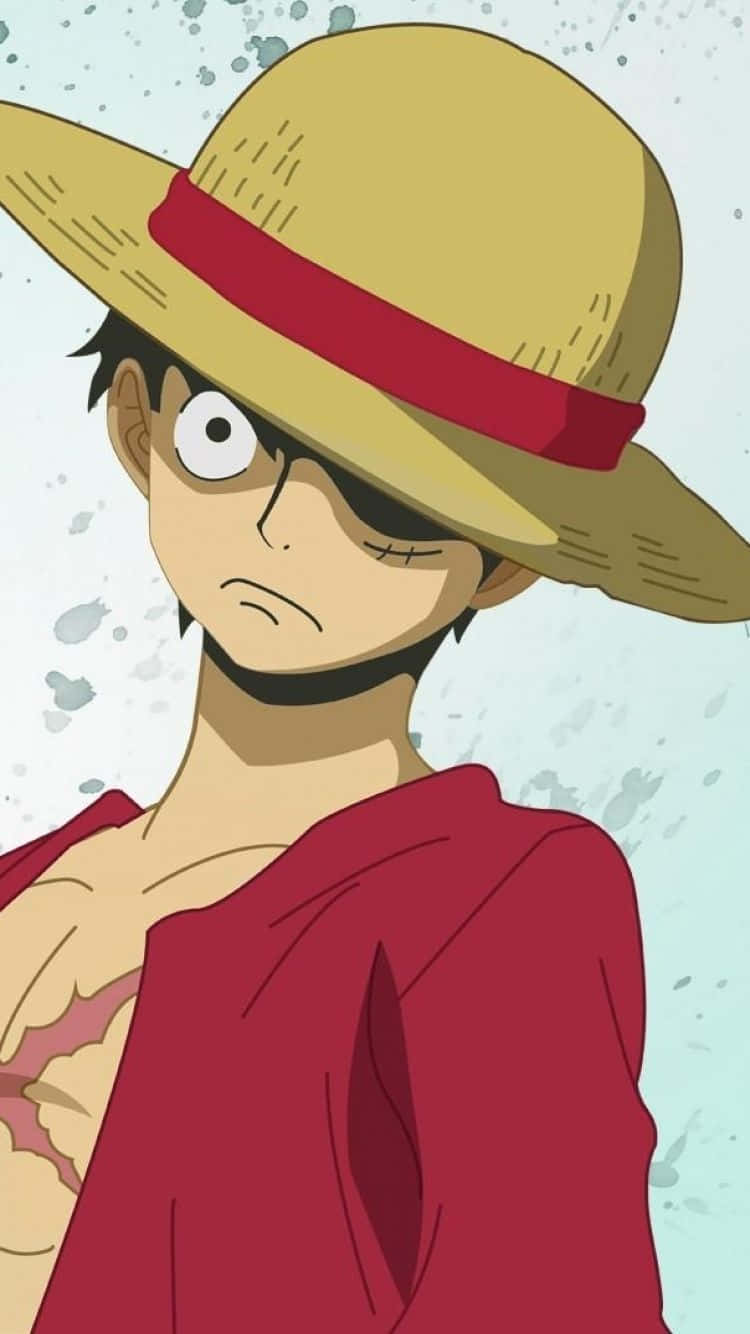 Luffy Ready for Adventure with His One Piece Iphone Wallpaper