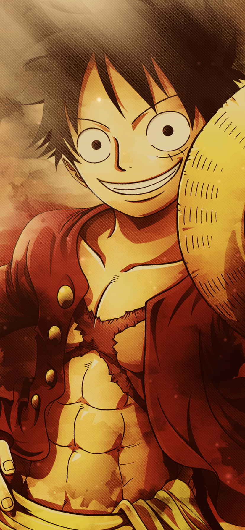 Onepiece Luffy Ritratto Sorridente Per Iphone. Sfondo