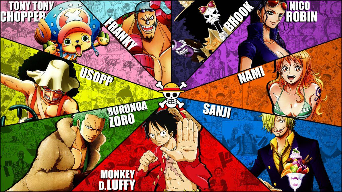 Luffy and his crew, setting sail on an epic adventure. Wallpaper