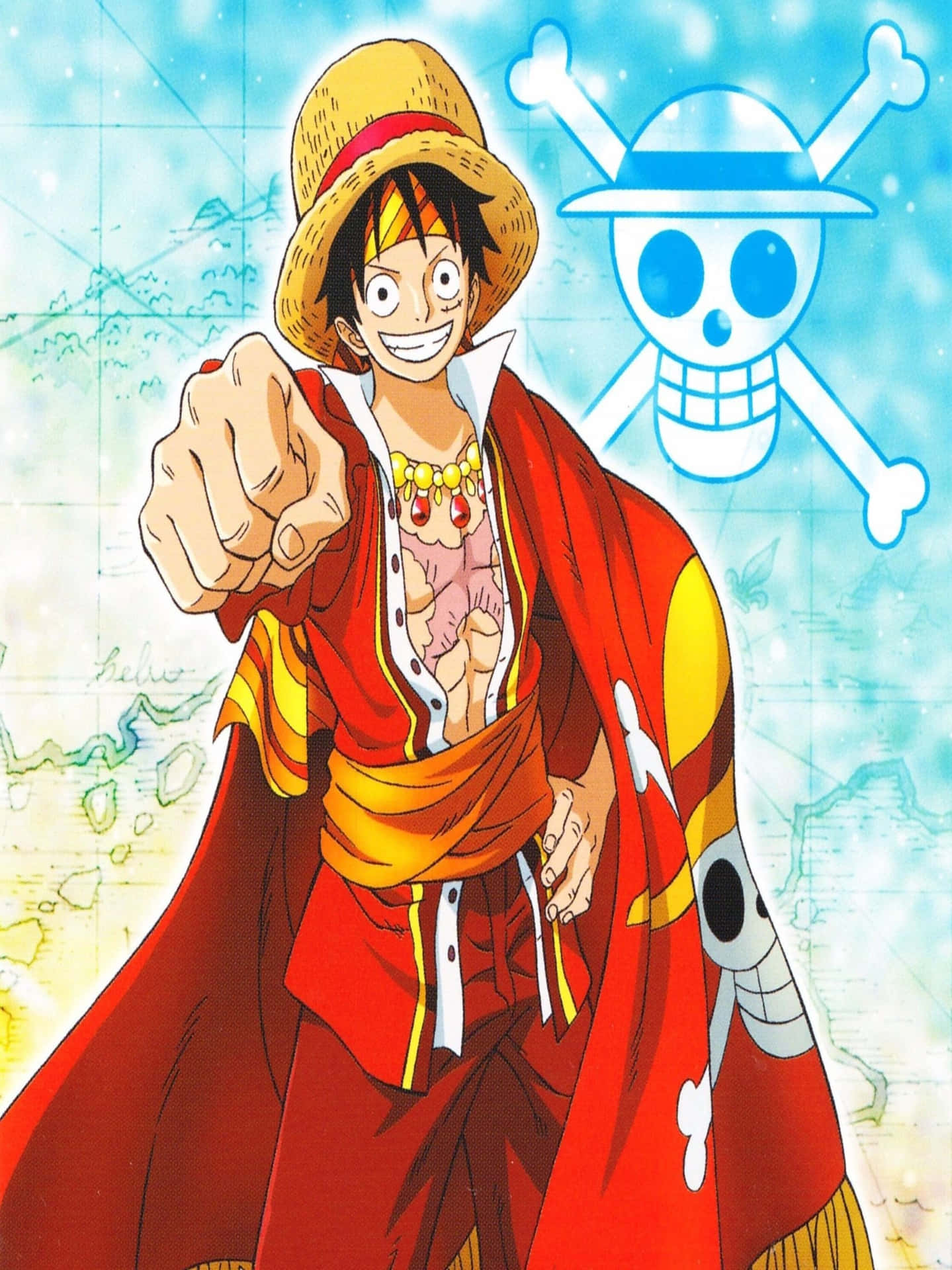 One Piece Luffy Pointing Forward Wallpaper