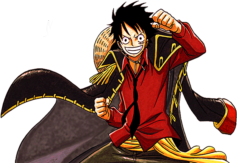 One Piece Luffy Red Outfit PNG