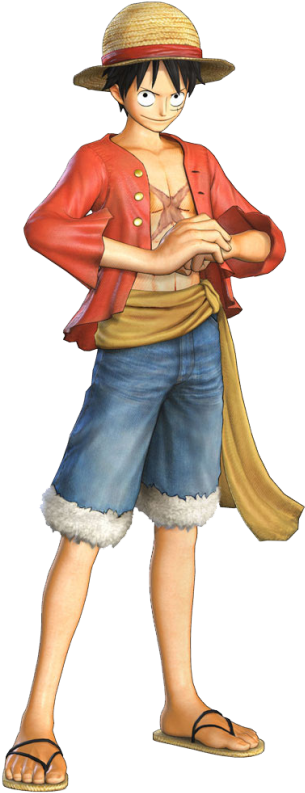 One Piece Luffy Standing Pose PNG