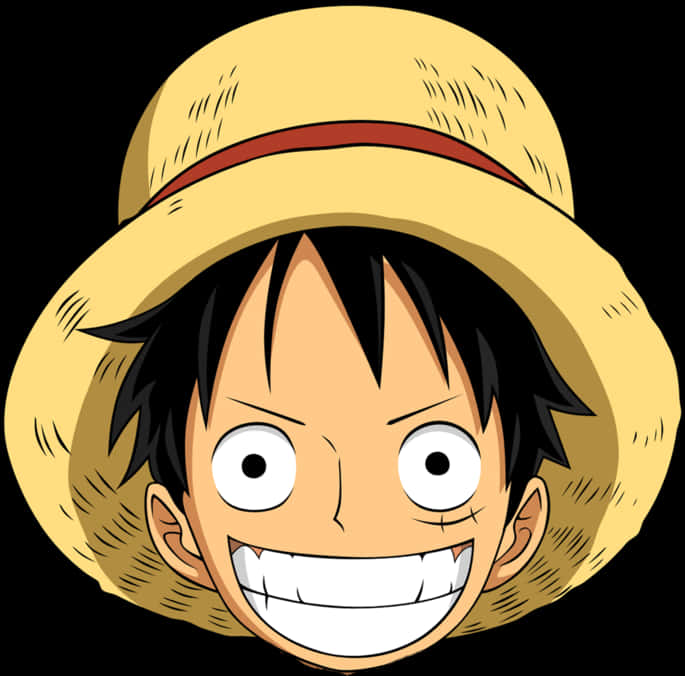 One Piece Luffy Straw Hat Smile PNG