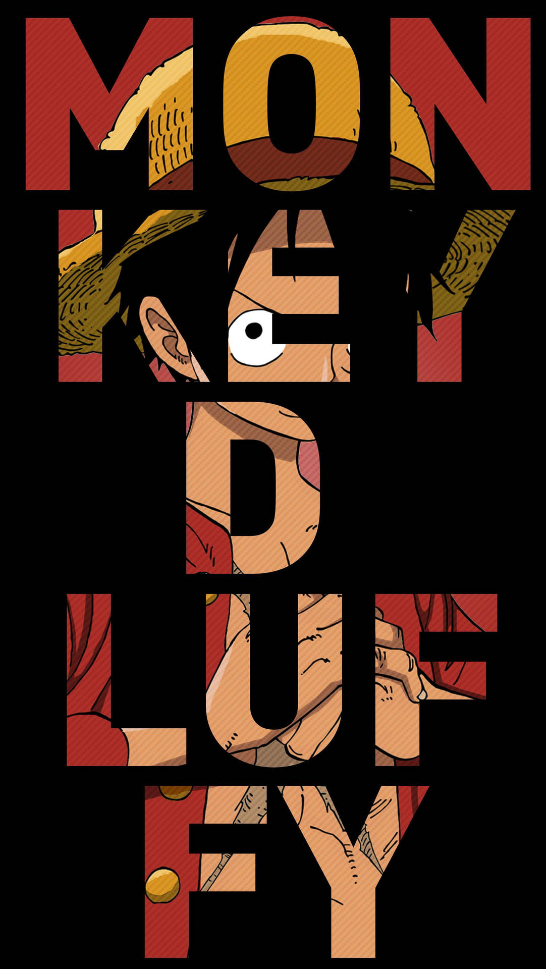 One Piece Monkey D Luffy PFP Typography Wallpaper