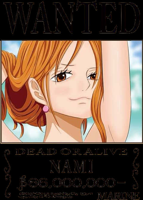 Download One Piece Nami Wanted Poster | Wallpapers.com