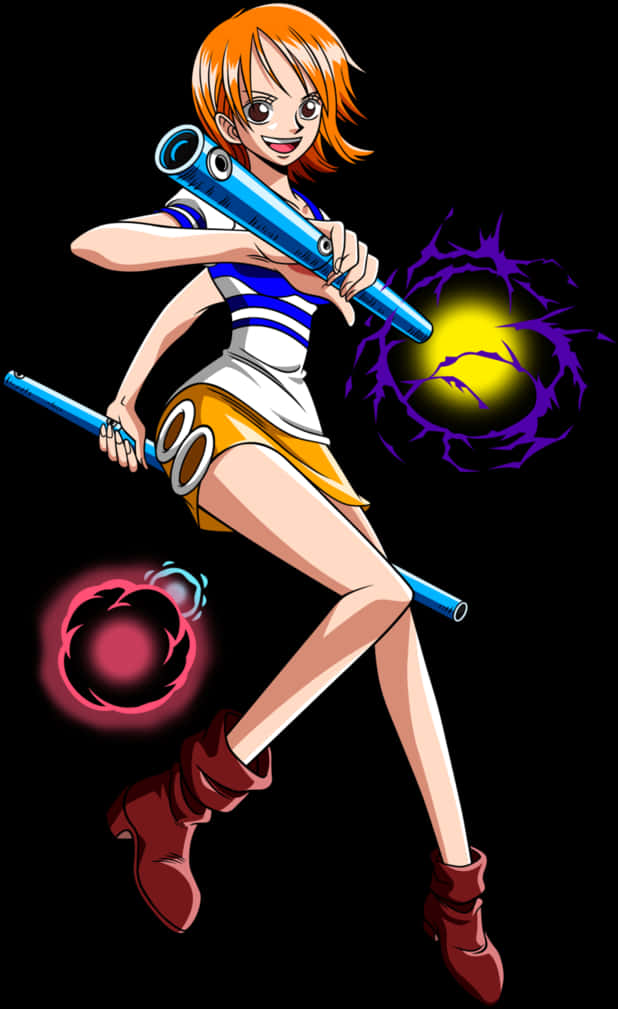 One Piece Namiwith Clima Tact PNG