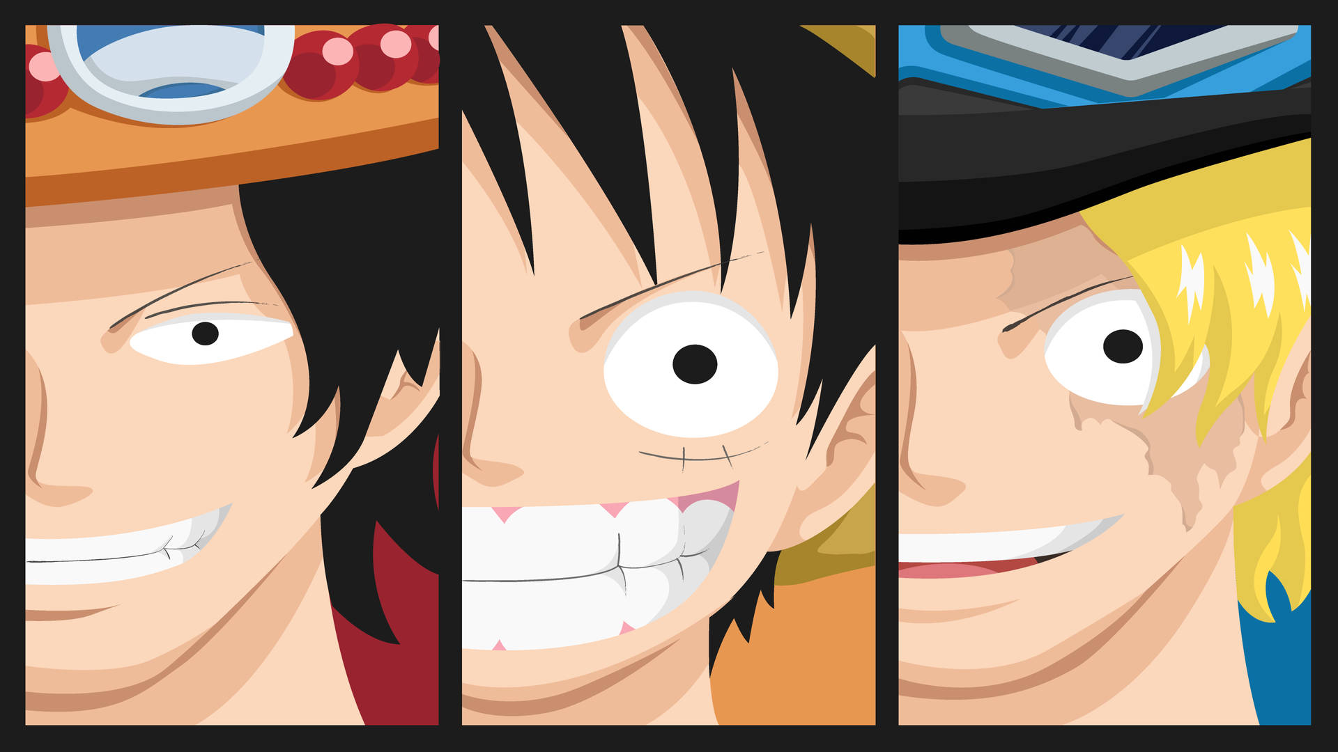 Artede Collage De Luffy Para La Foto De Perfil De One Piece Fondo de pantalla