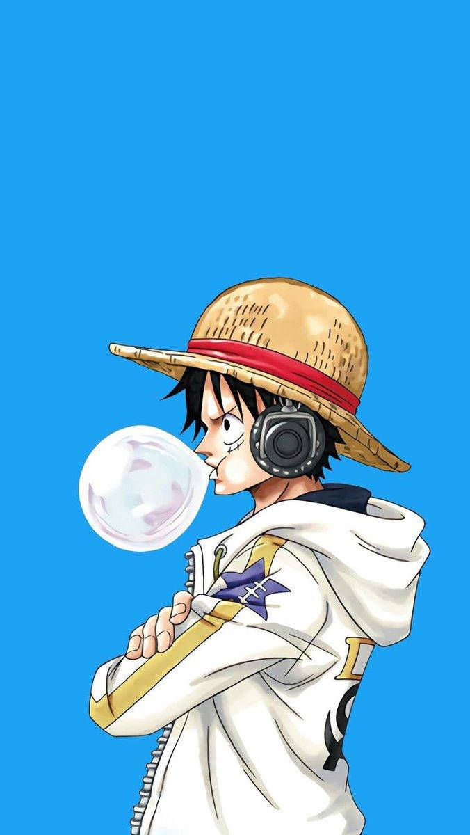 One Piece Phone Luffy Blowing Gum Wallpaper