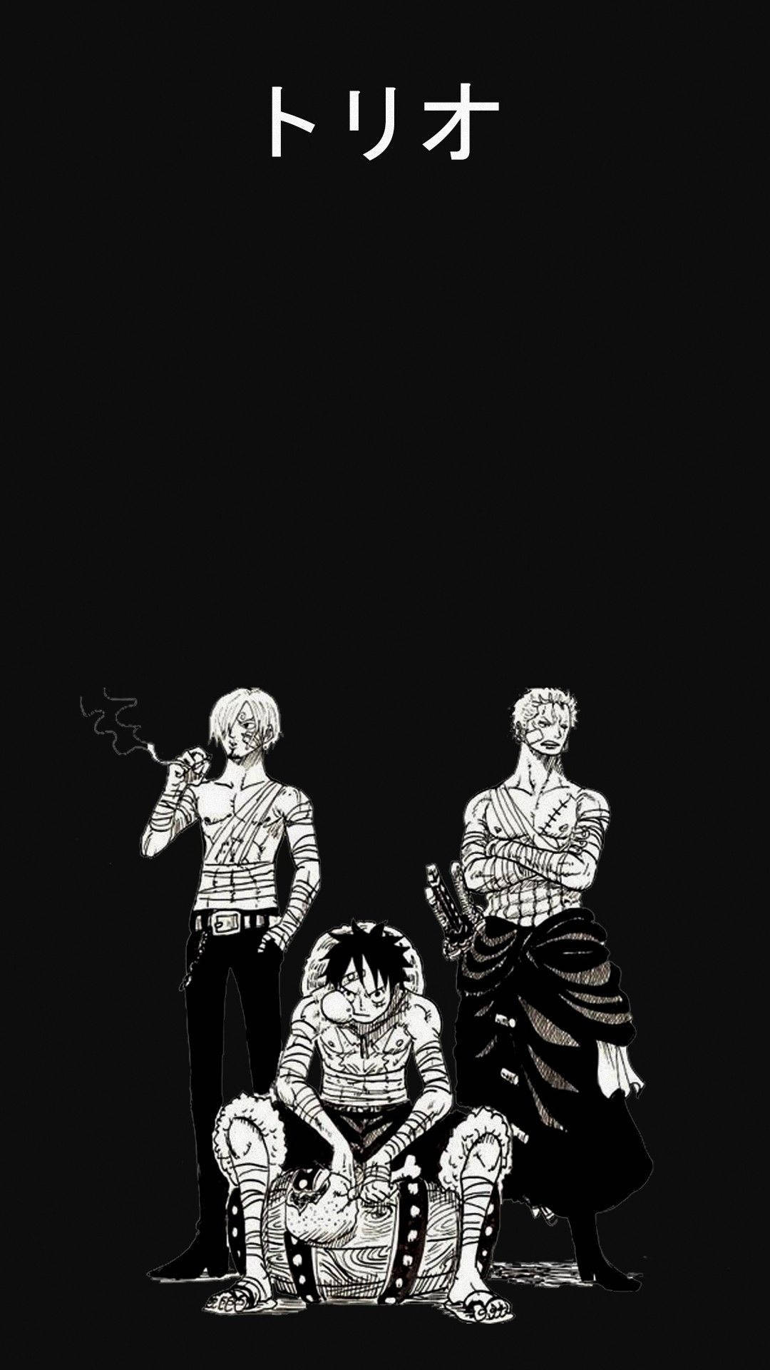 One Piece Phone Luffy Sanji Zoro Manga Wallpaper