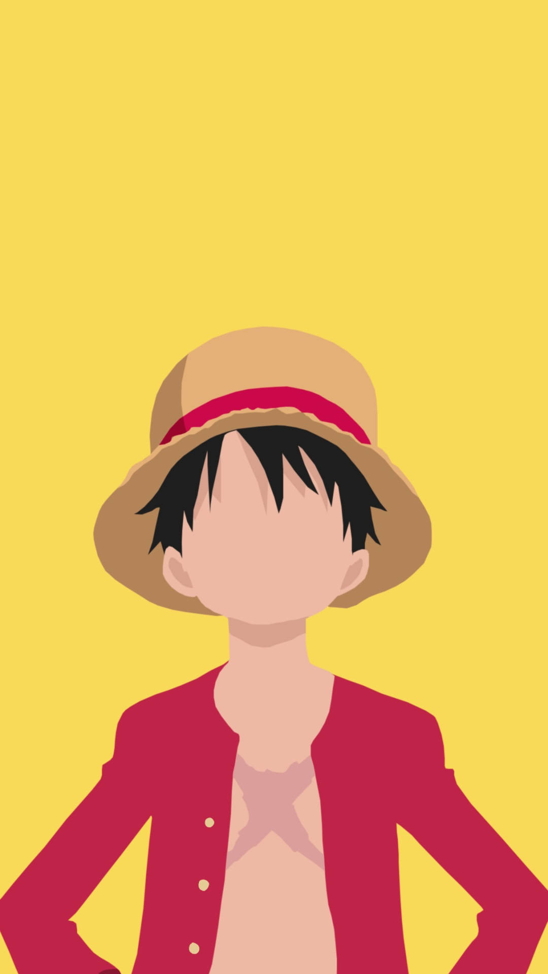One Piece Phone Minimalist Luffy On Yellow