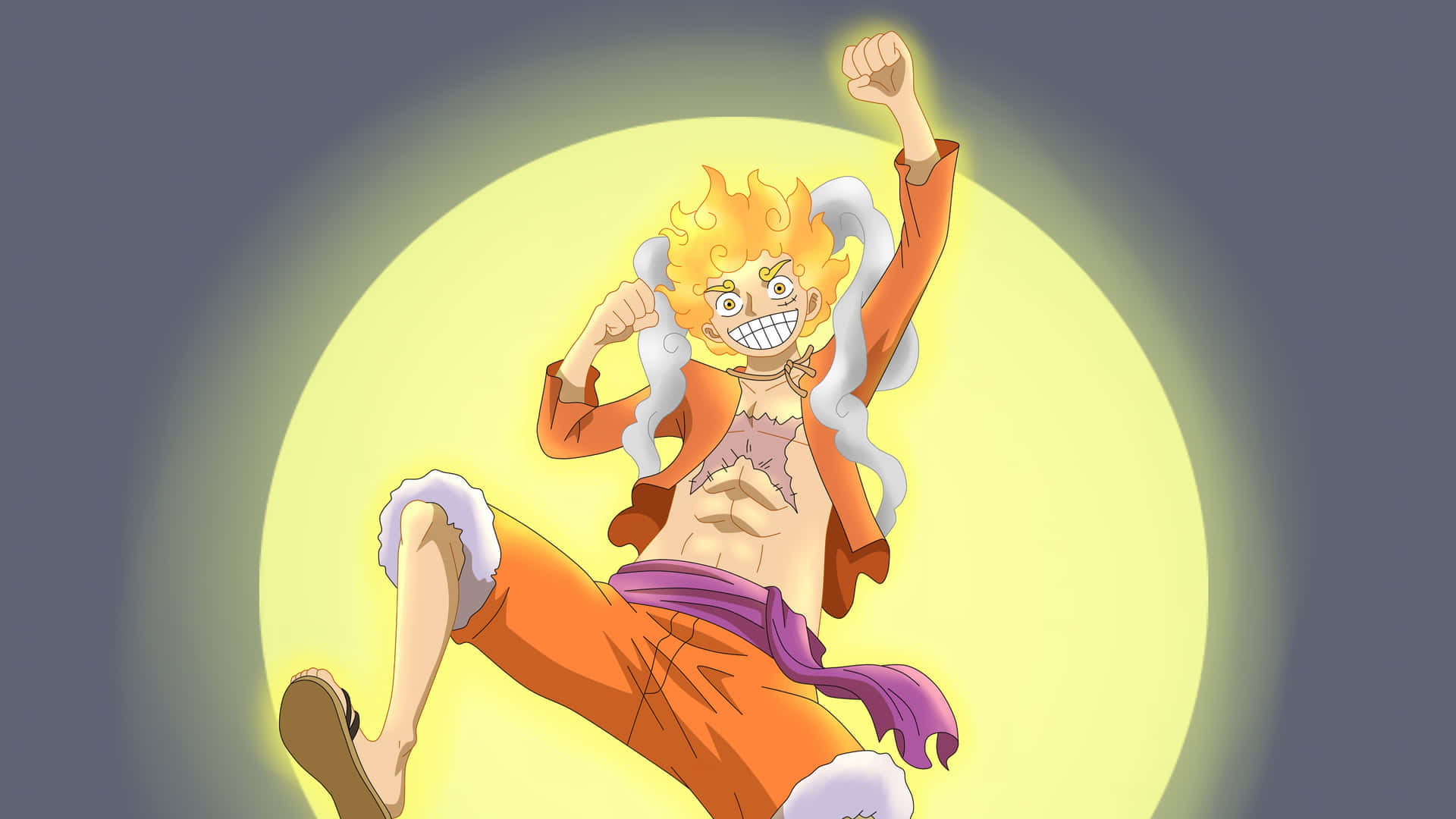 Bildvon One Piece: Luffy Über Dem Mond