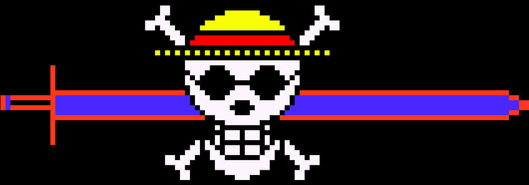 Download One Piece Pixel Art Straw Hat Jolly Roger Wallpapers Com