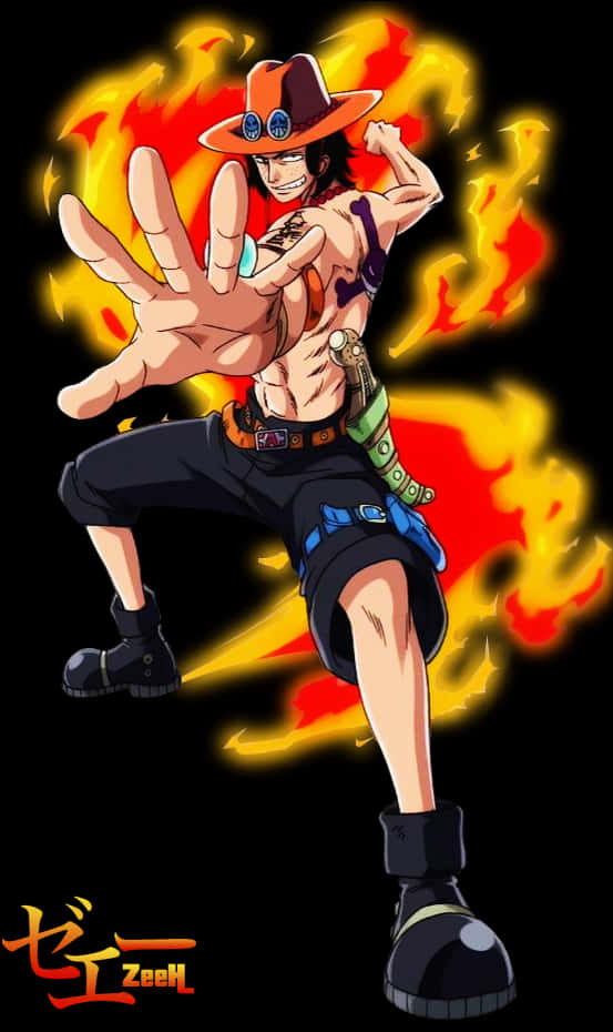 One_ Piece_ Portgas_ D_ Ace_ Flame_ Power PNG