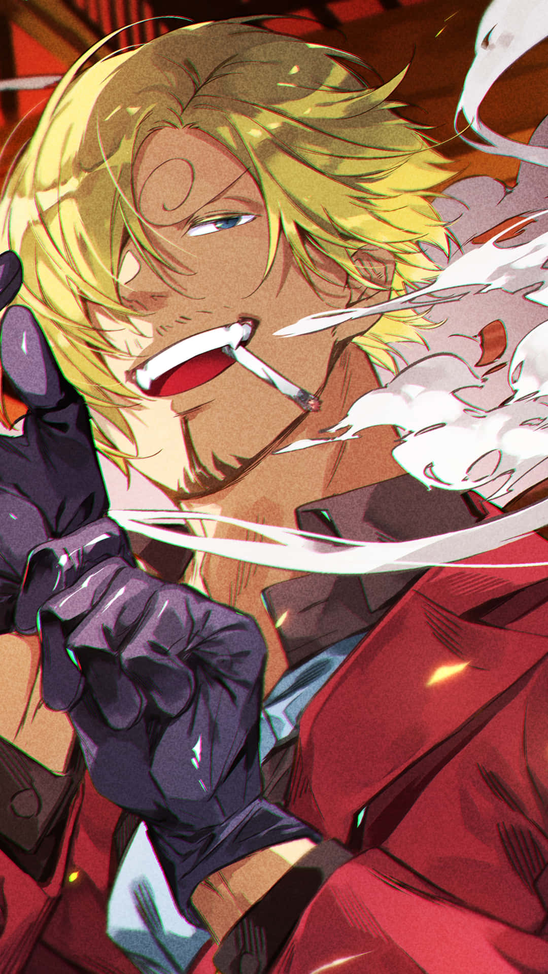 Aksi Dinamis Sanji Dari One Piece Wallpaper