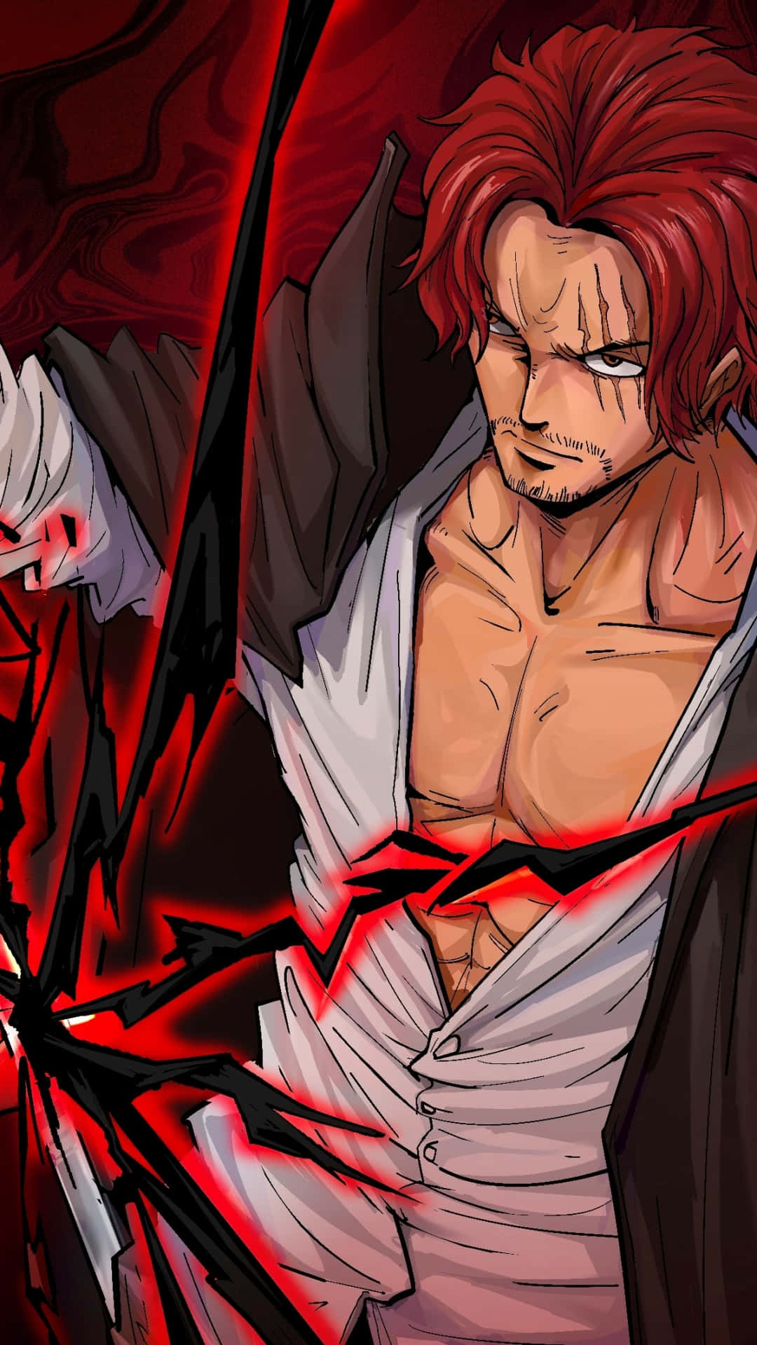 One Piece Shanks Intense Houding Achtergrond