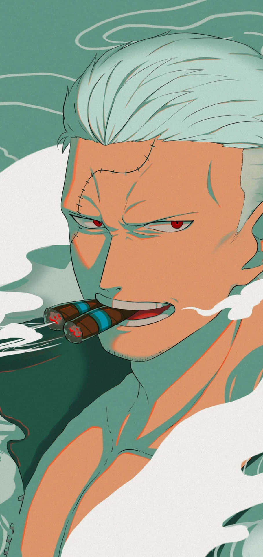 One Piece Smoker Artwork Lock Screen Achtergrond