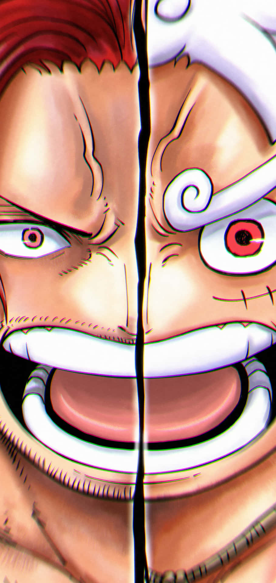 Layar Kunci Wajah Terpisah One Piece Wallpaper