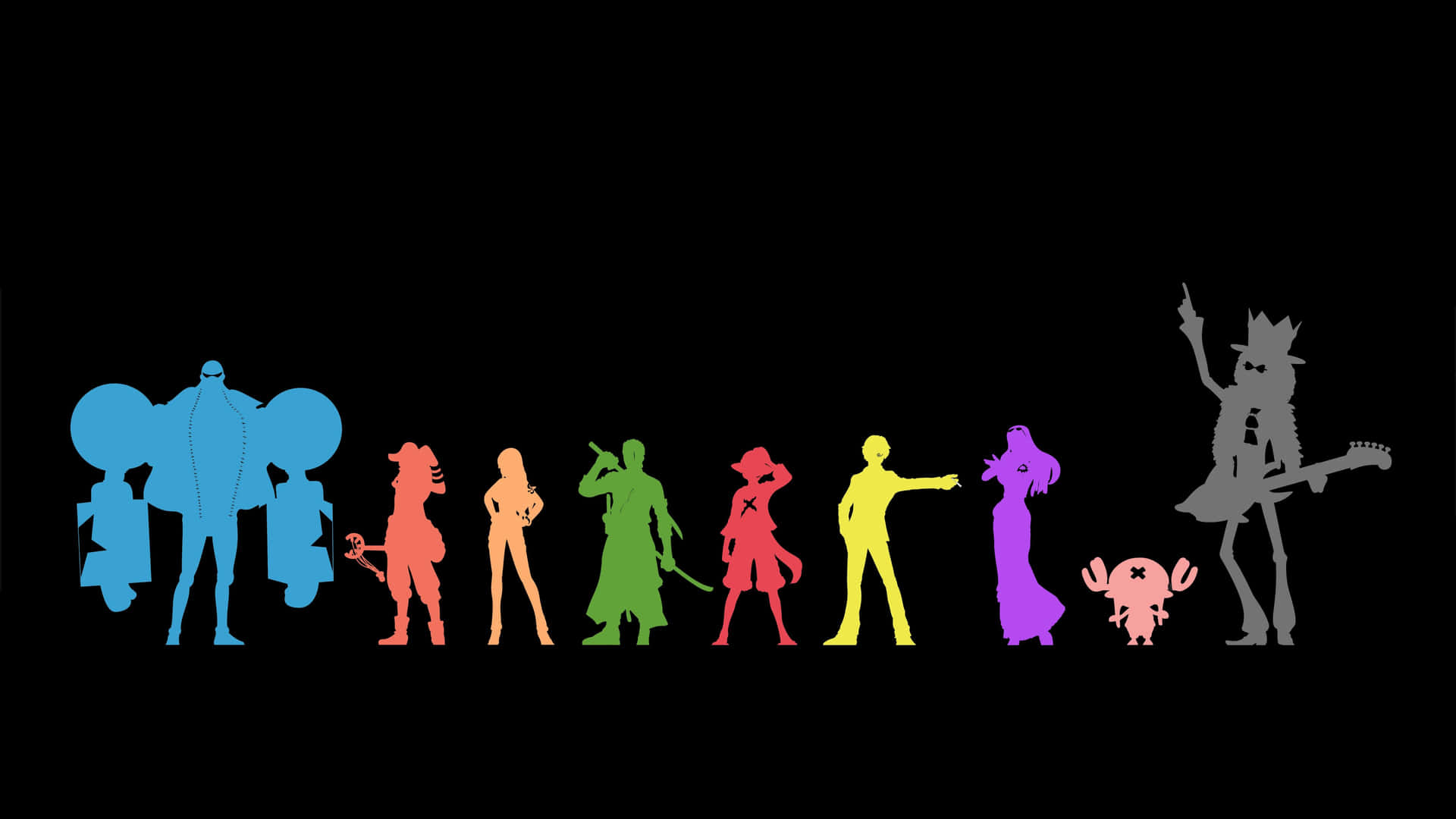 One Piece Straw Hat Crew Silhouettes Wallpaper