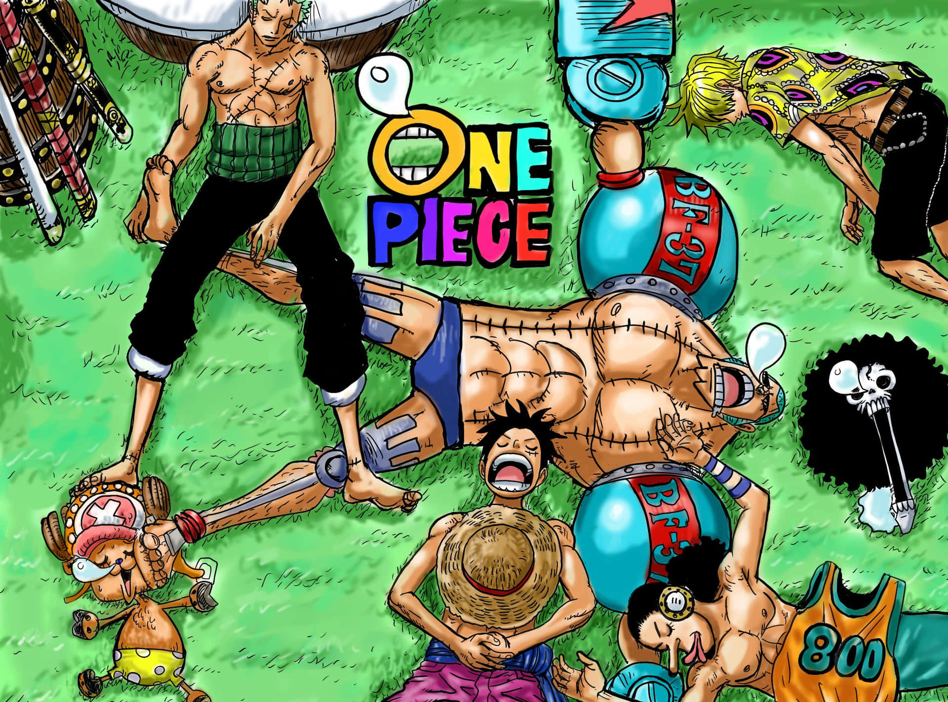 One Piece Straw Hat Pirates Fun Time Wallpaper