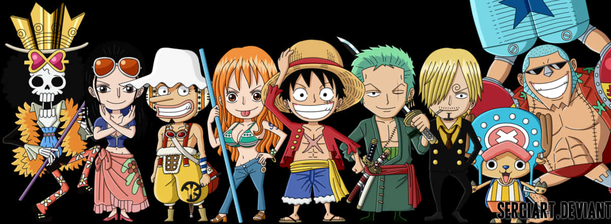 One_ Piece_ Straw_ Hat_ Pirates_ Lineup PNG