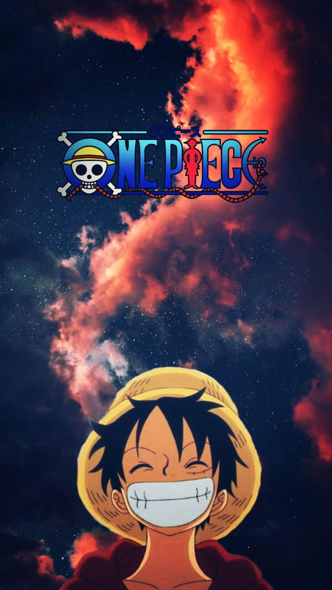 One Piece Telefon Luffy Med Sky Wallpaper