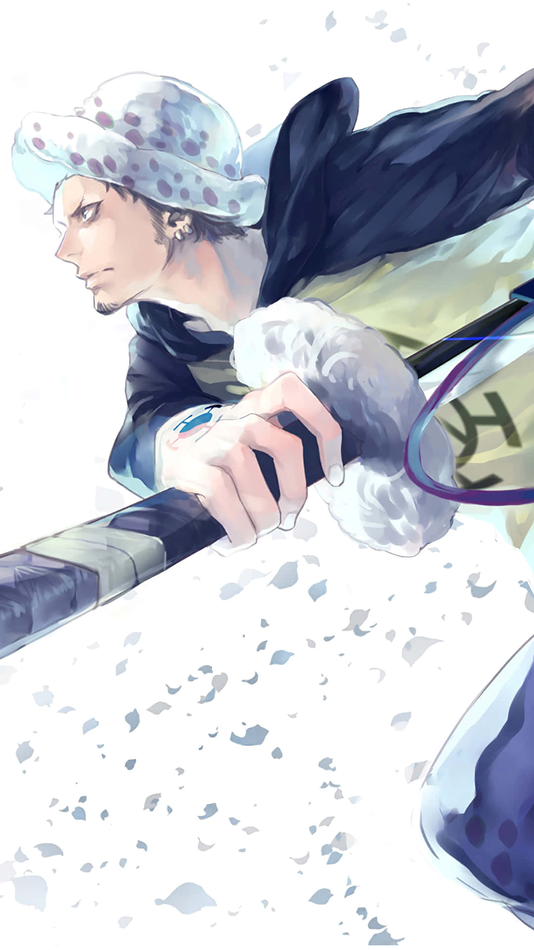 "One Piece's Trafalgar Law, defying the odds and rising to the top." Wallpaper
