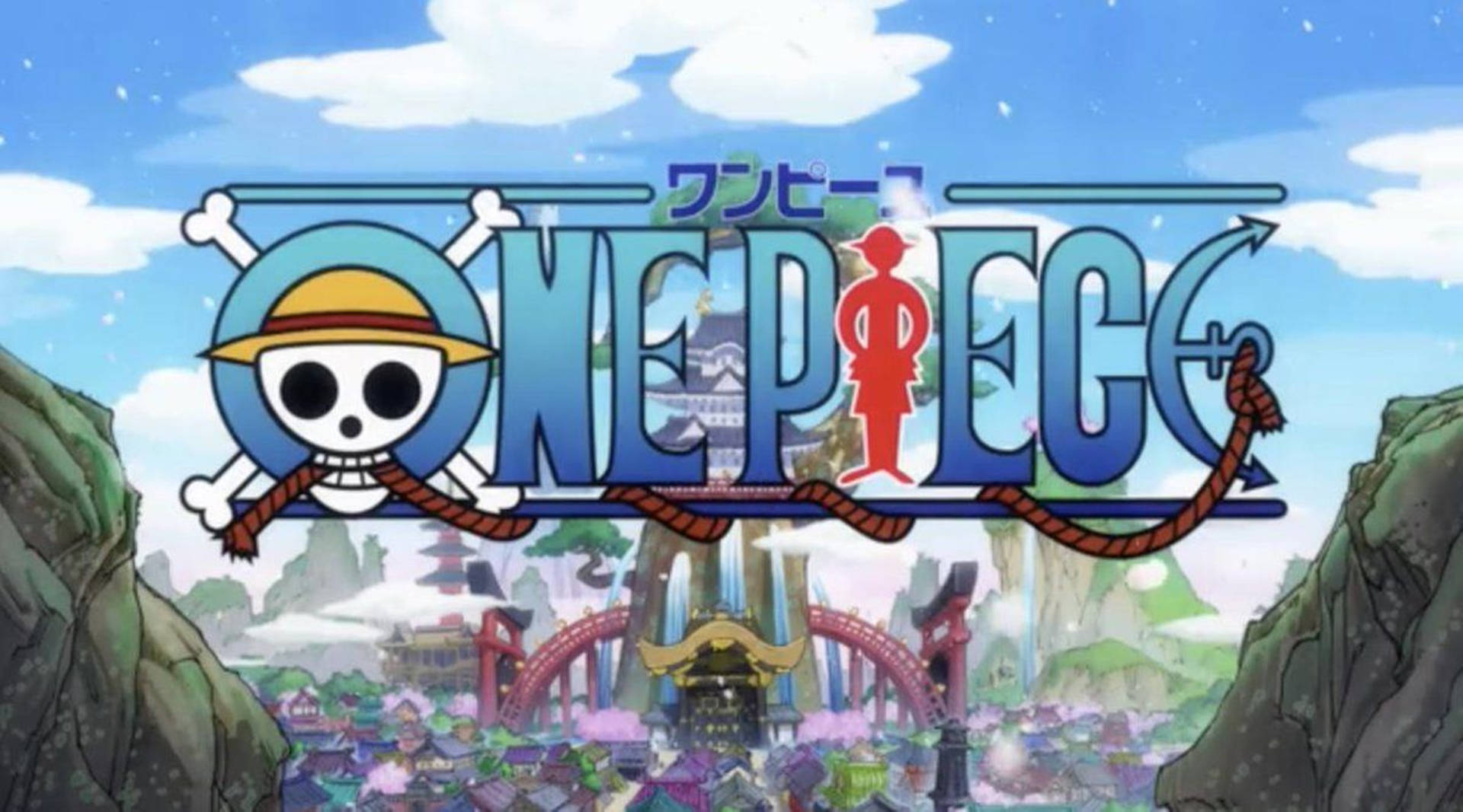Pantallade Inicio De Apertura De One Piece Wano En Resolución 4k. Fondo de pantalla