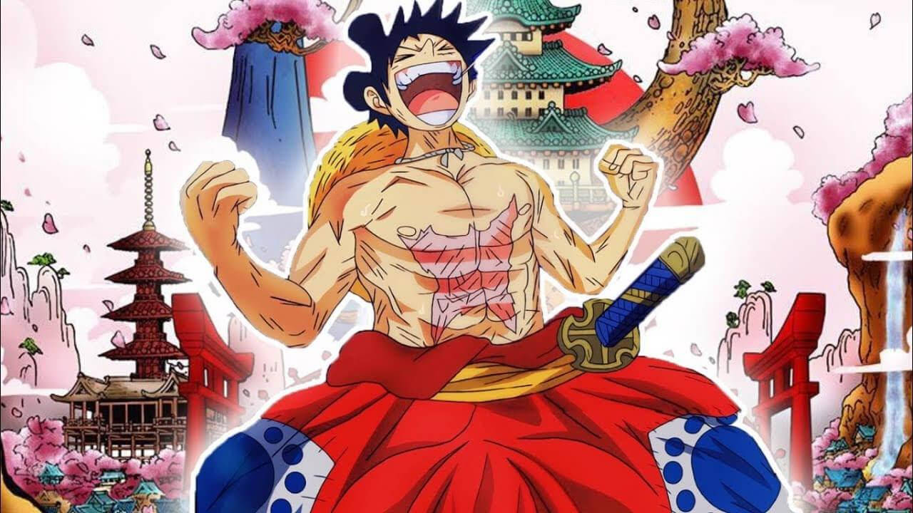 One Piece Wano Luffy Yelling Wallpaper