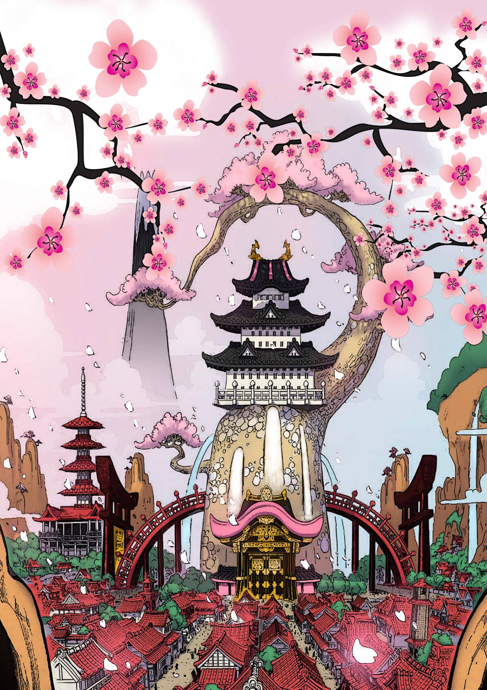 One Piece Wano Sakura Wallpaper