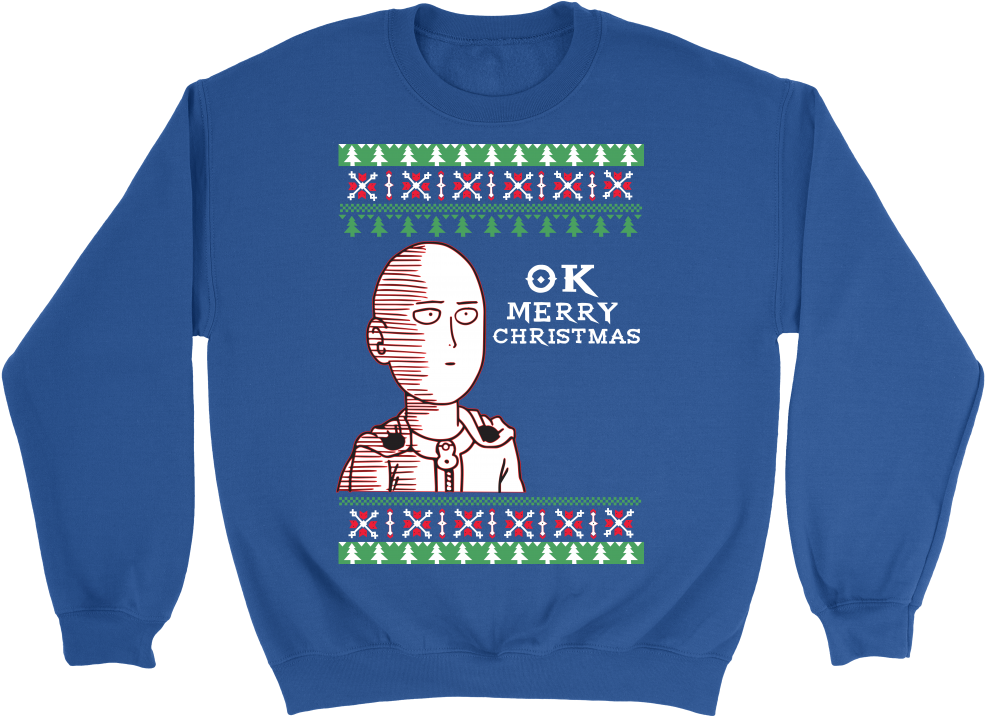 One Punch Man Christmas Sweater PNG