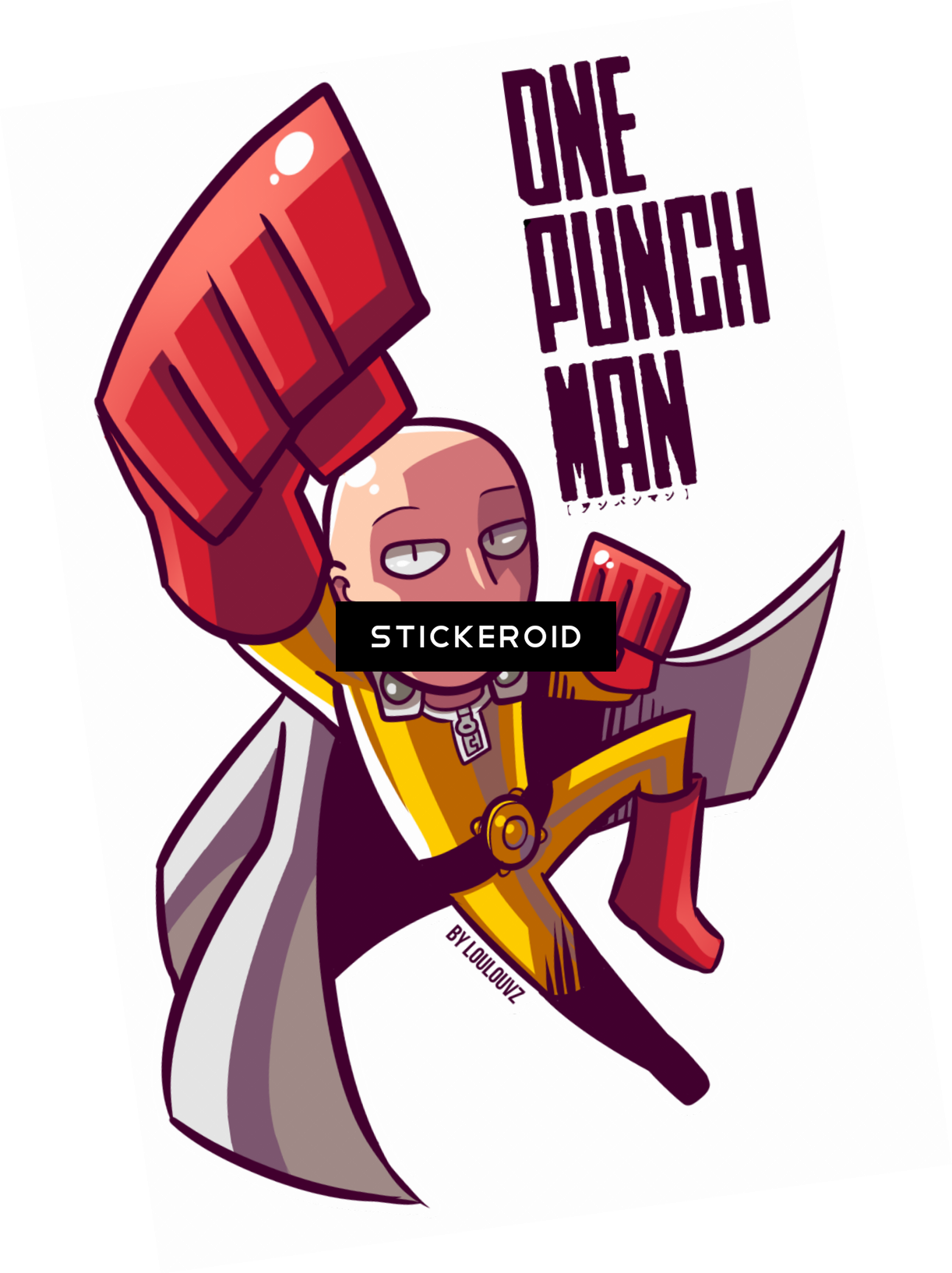 One Punch Man Sticker Design PNG