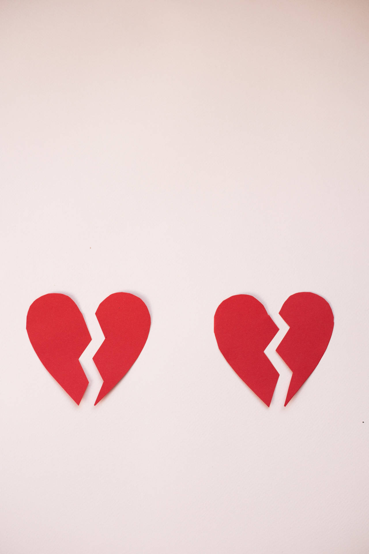 One-sided Love Broken Paper Hearts Background