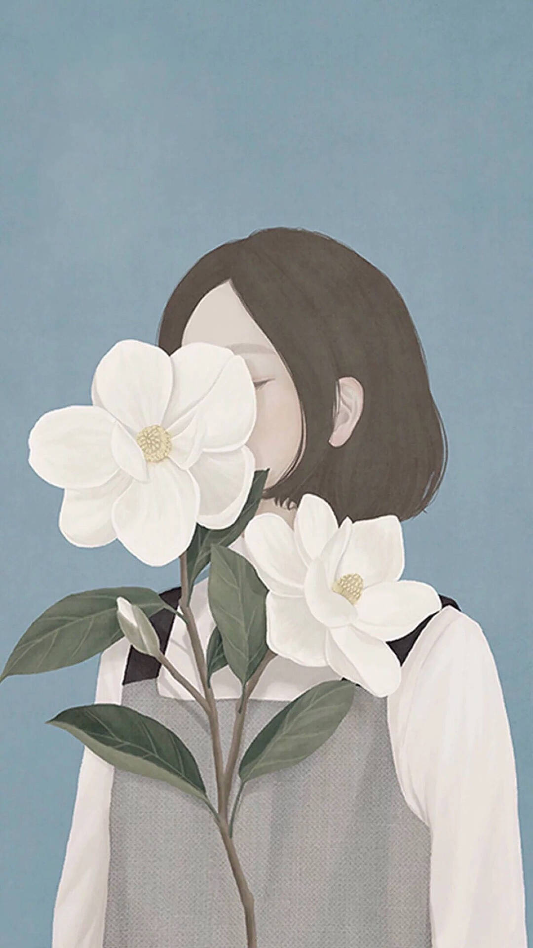 One-Sided Love Flower Girl Art Wallpaper