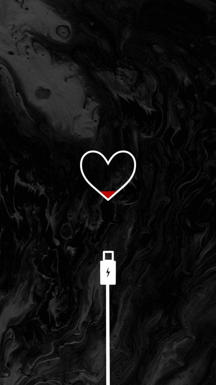 Download One-sided Love Low Battery Heart Wallpaper 