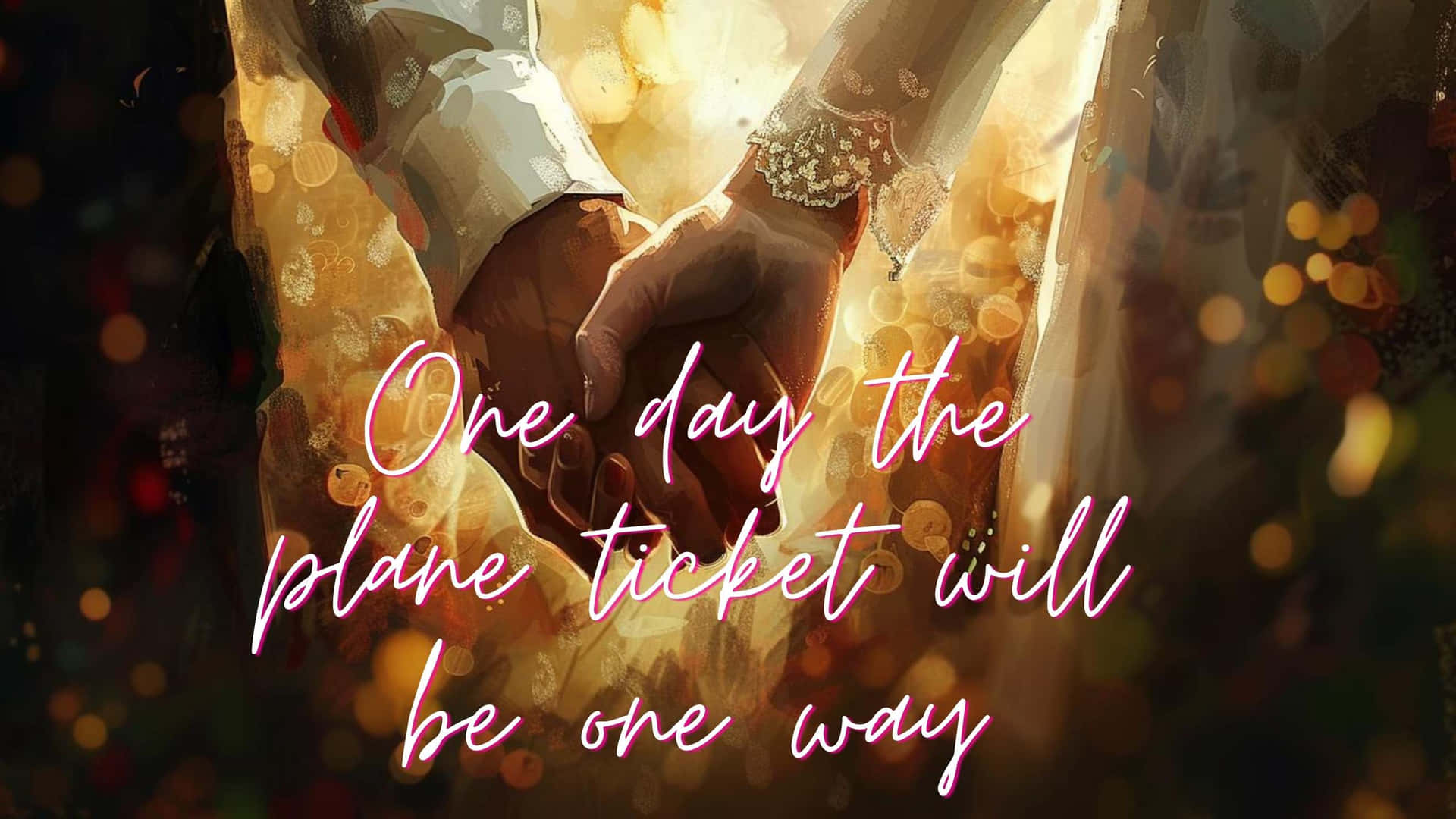 One Way Ticket Romantic Quote Wallpaper