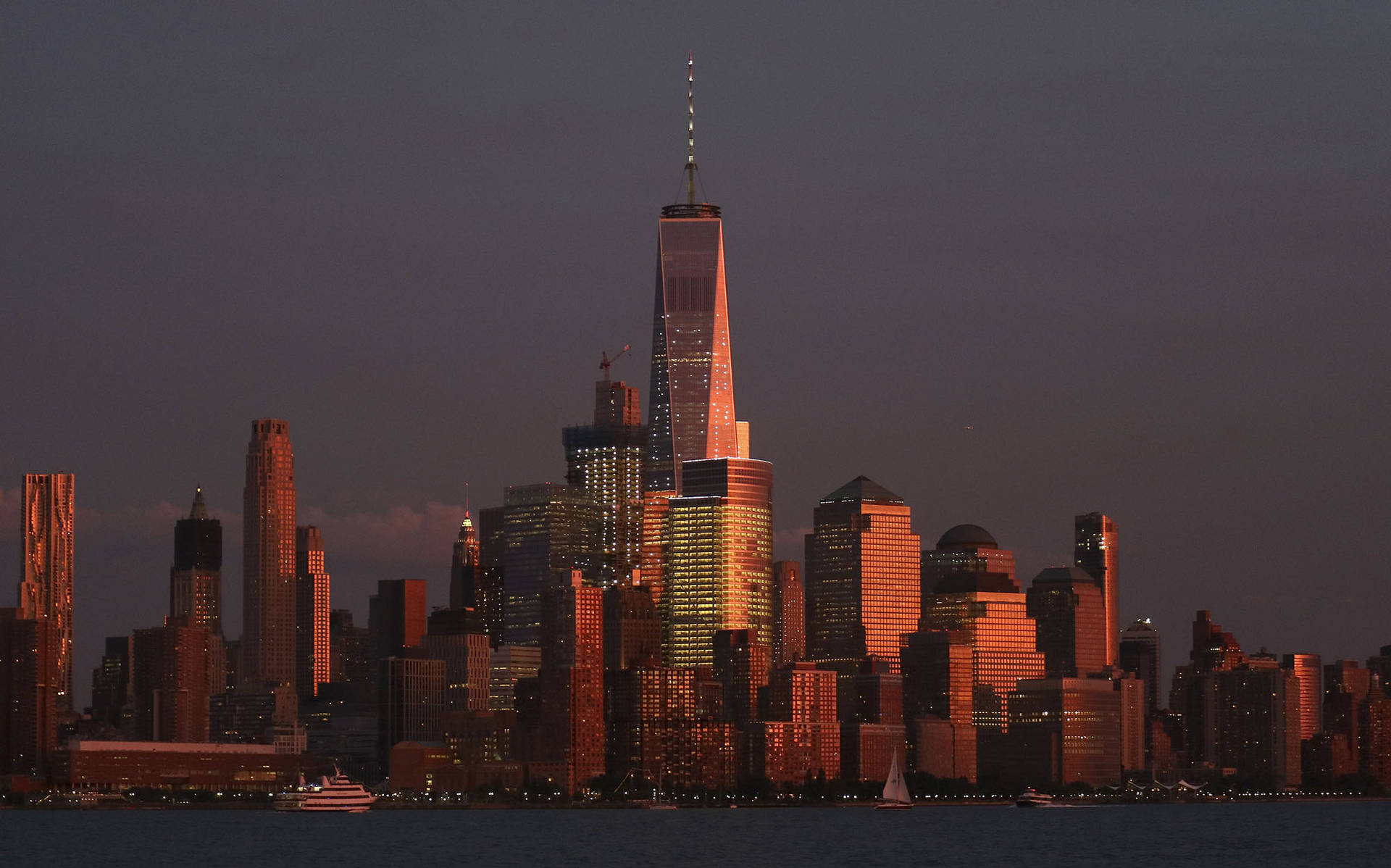 Oneworld Trade Center En El Crepúsculo. Fondo de pantalla