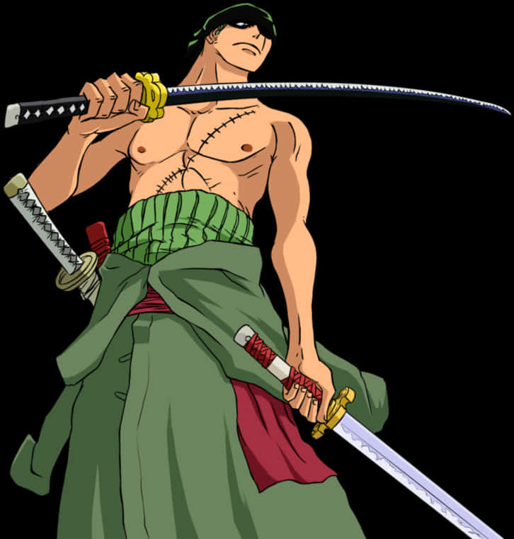 Sword Wielding Anime Character PNG
