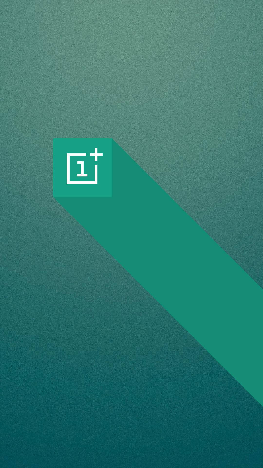 Download Oneplus Logo On Green Cube Wallpaper 