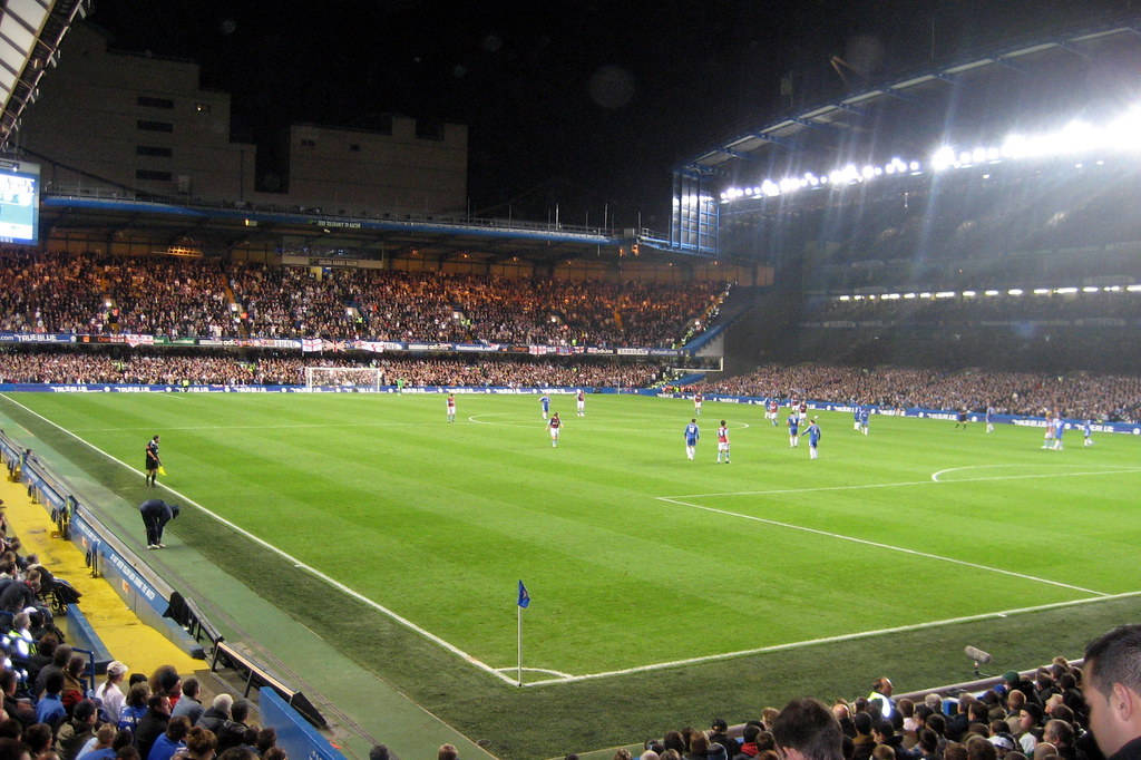 Ongoing Evening Match At Stamford Bridge Wallpaper