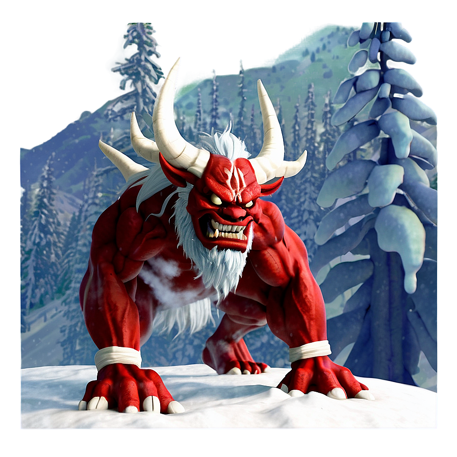 Oni In Snowy Landscape Png 06122024 PNG