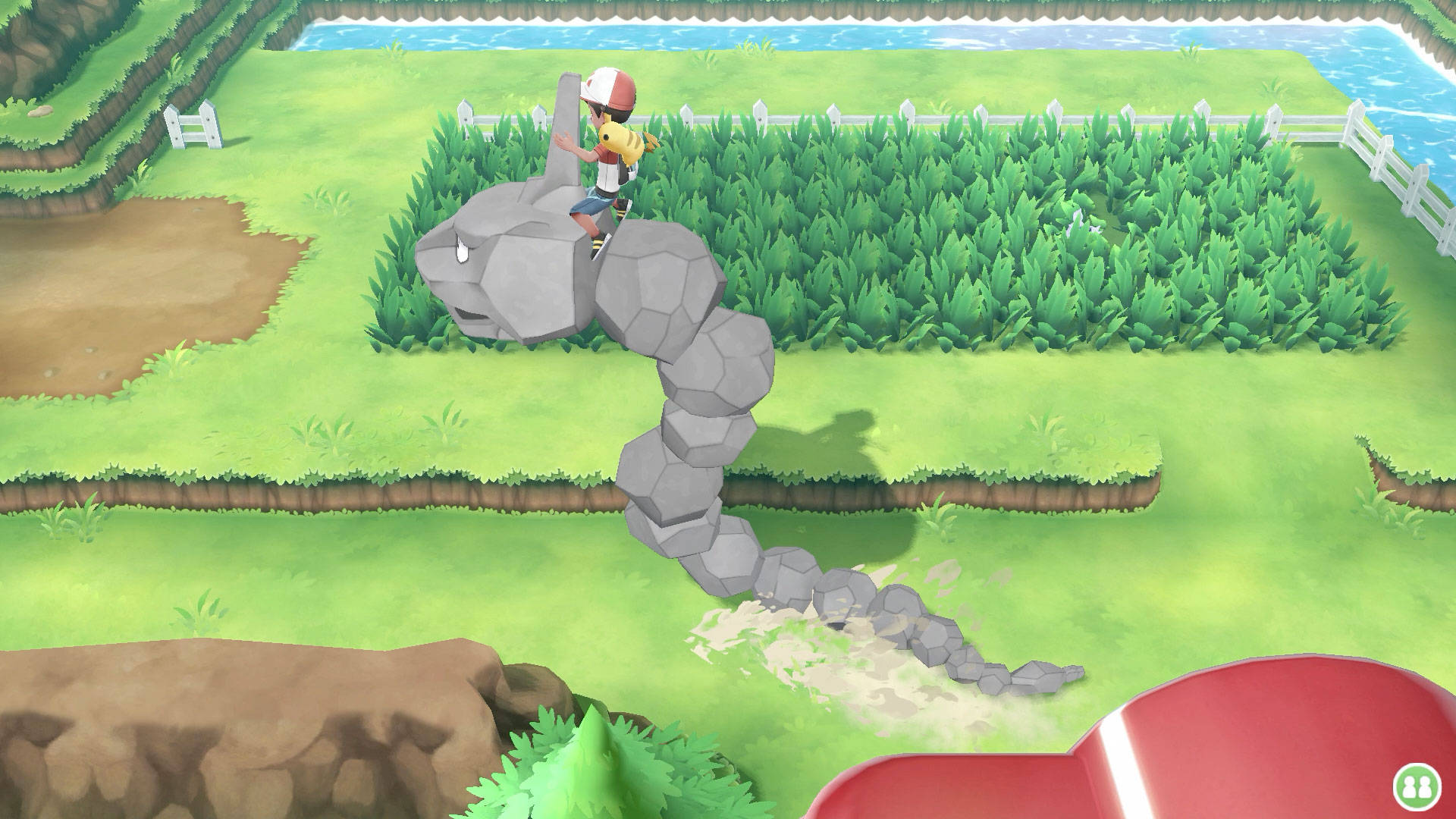 Onix,il Pokémon Serpente Di Roccia In Azione Su Un Gioco Per Console. Sfondo