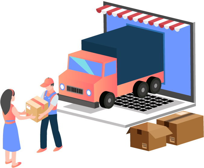 Download Online Delivery Concept Illustration | Wallpapers.com