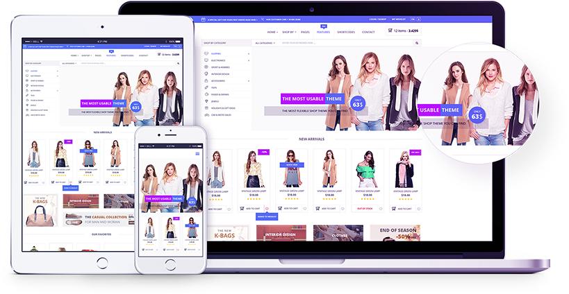 Online Fashion Store Responsive Design PNG