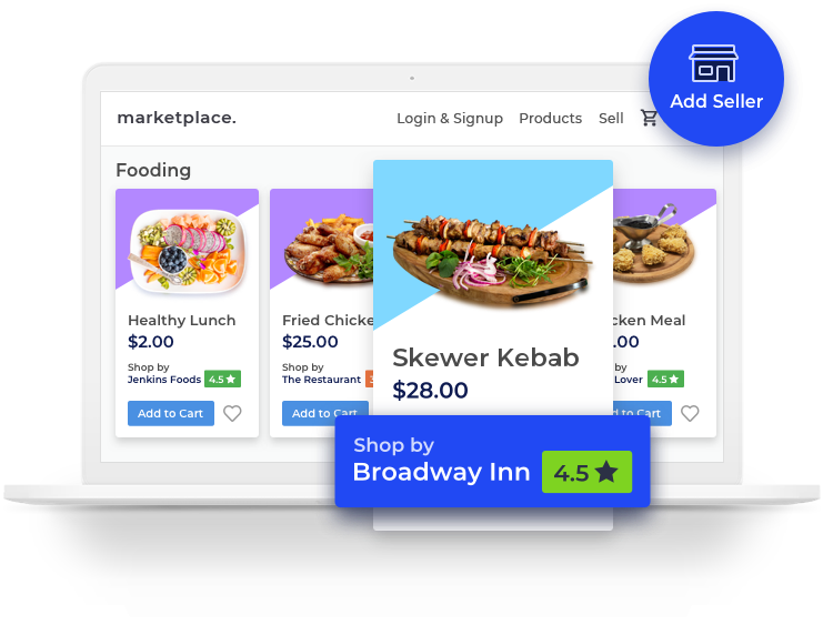 Online Food Marketplace Interface PNG