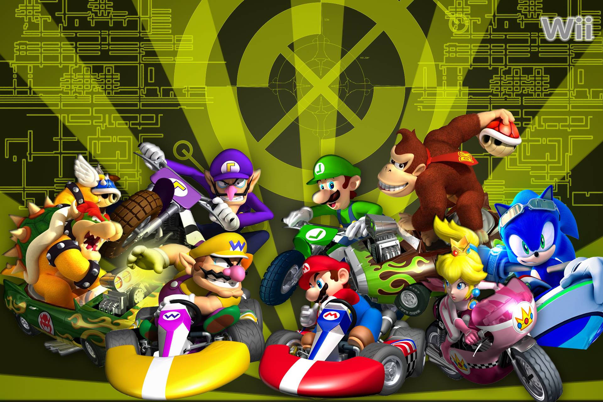 Online Game Mario Kart Wii All Characters Wallpaper