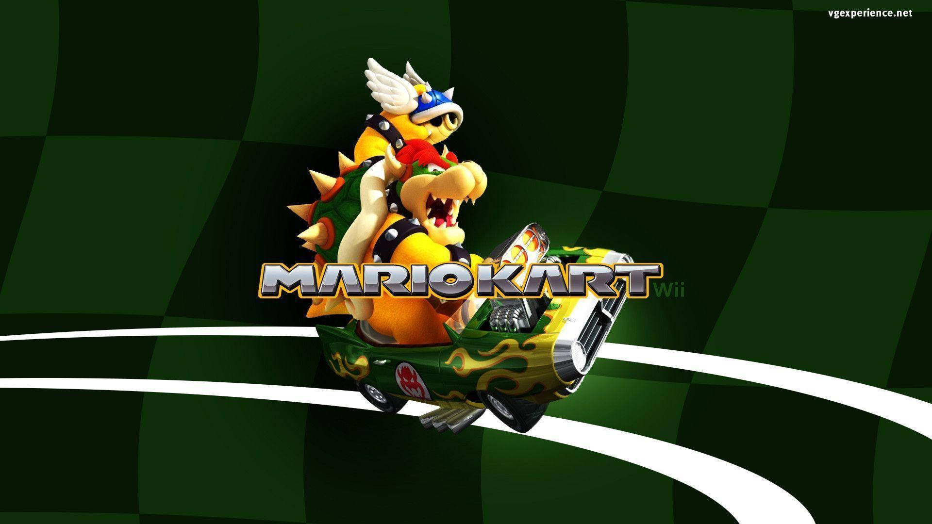 Online Game Mario Kart Wii Bowser Raising Hat Wallpaper