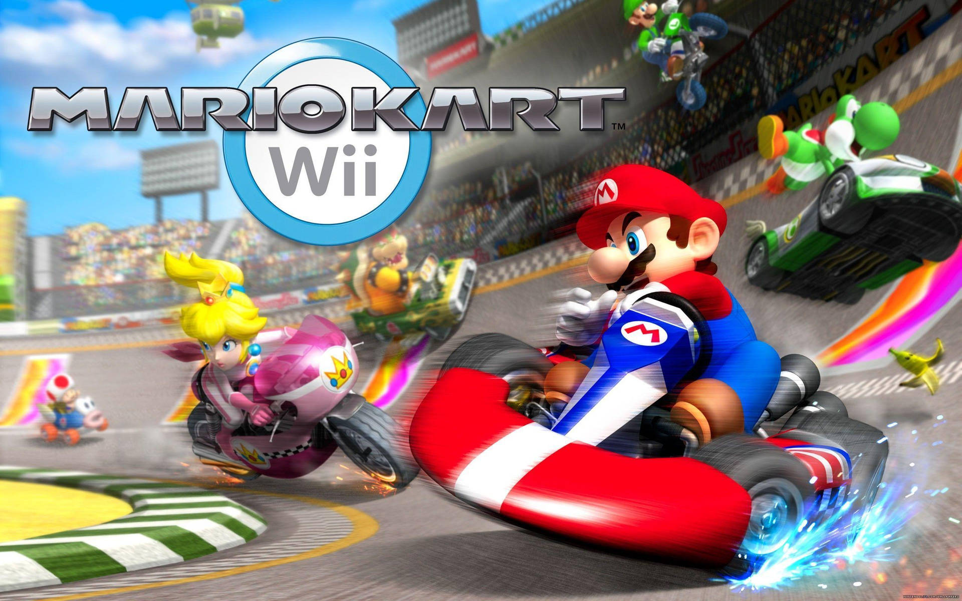 Online Game Mario Kart Wii Characters Racing Wallpaper
