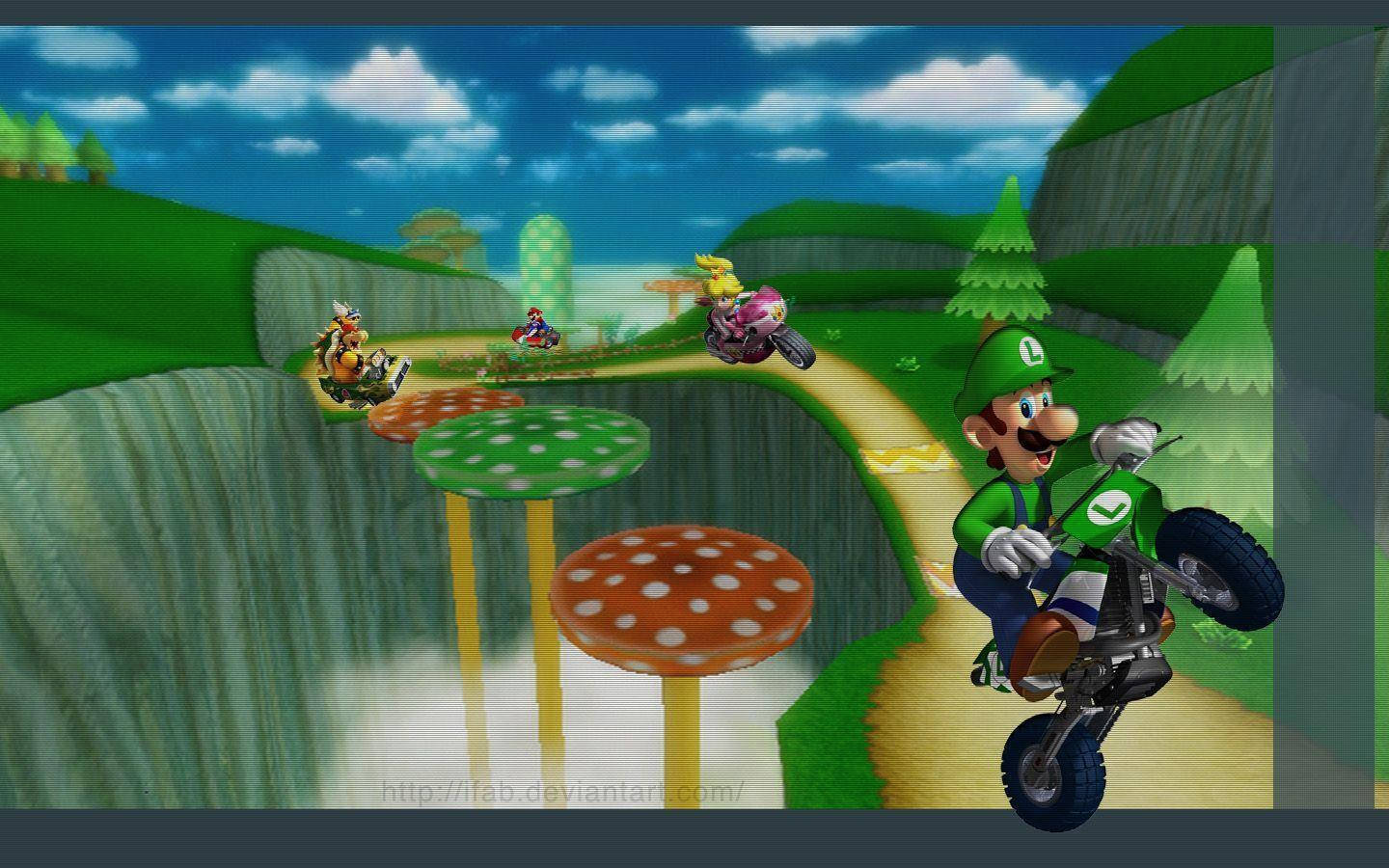Online Game Mario Kart Wii Racing Digital Art Wallpaper