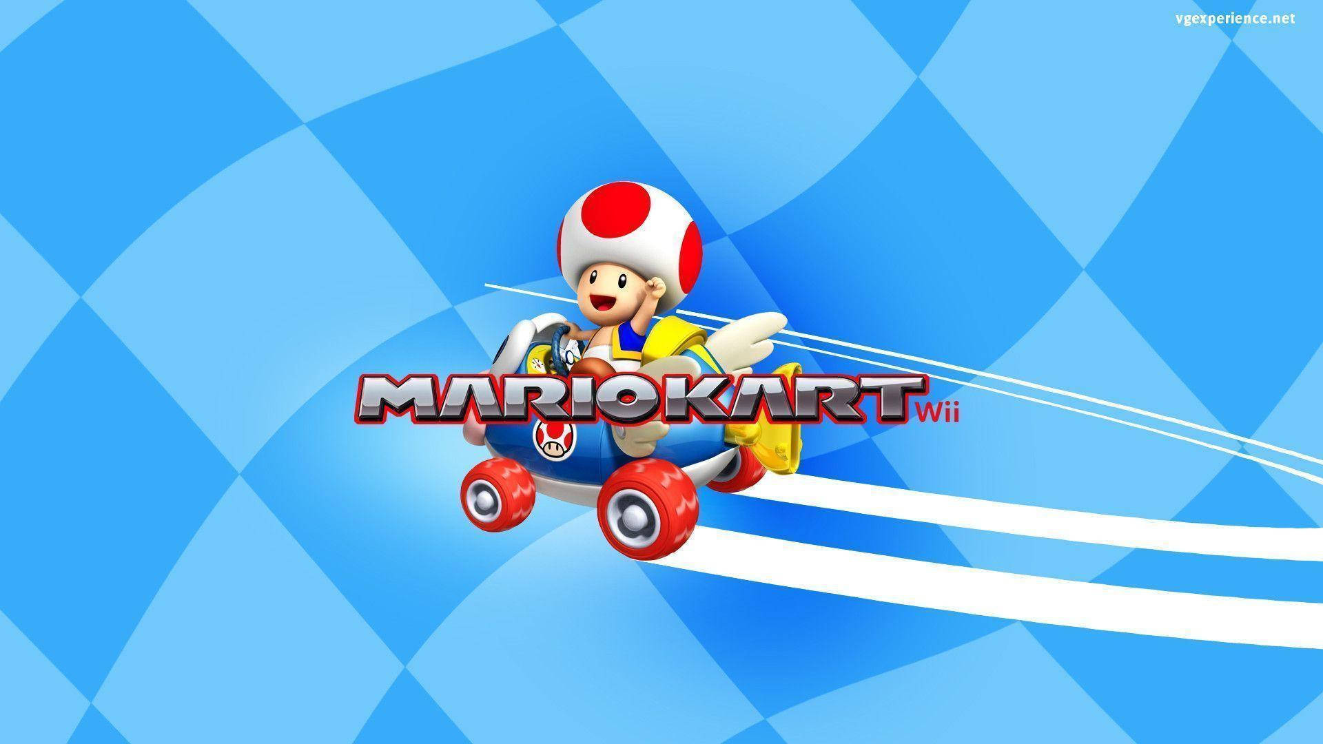 Online Game Mario Kart Wii Toad Poster Wallpaper