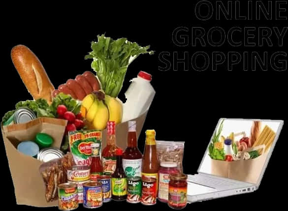 Online Grocery Shopping Concept PNG